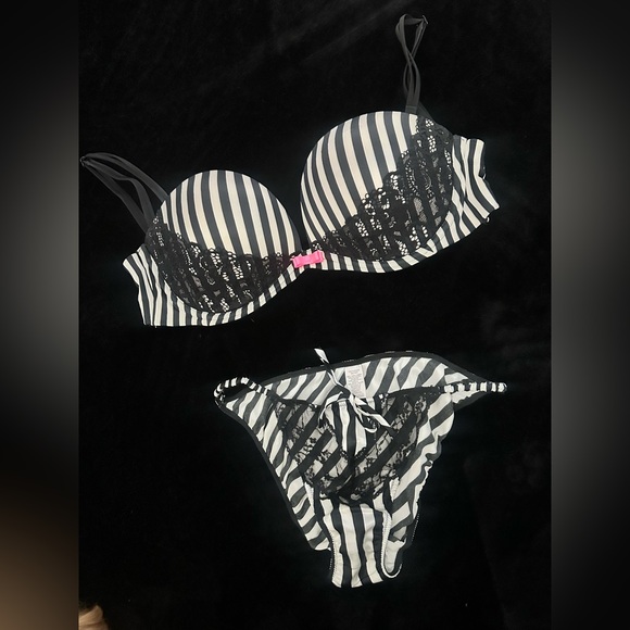 Victoria's Secret Other - Vintage Victoria's Secret Stripped Bra And Panty Set